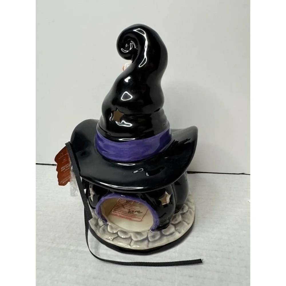 Hello Kitty and Kuromi Jack O Lantern Ceramic Candle House -SKU#23568
